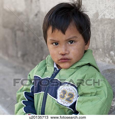 Stock Image - Portrait of a boy, Colonia Landivar, Guatemala City, Guatemala. Fotosearch