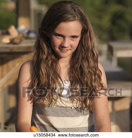 Picture - Portrait of a girl, Lake of the Woods, Ontario, Canada. Fotosearch