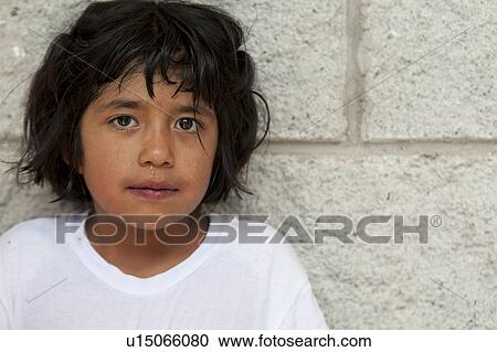 Stock Image - Portrait of girl, San Jose Pinula, Department of Guatemala, Guatemala. Fotosearch