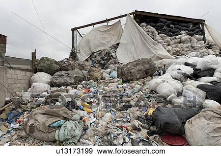 Stock Photo - Recycling yard, Guatemala City, Guatemala. Fotosearch