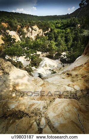 Stock Photo - Aerial view of dry rural canyon. Fotosearch
