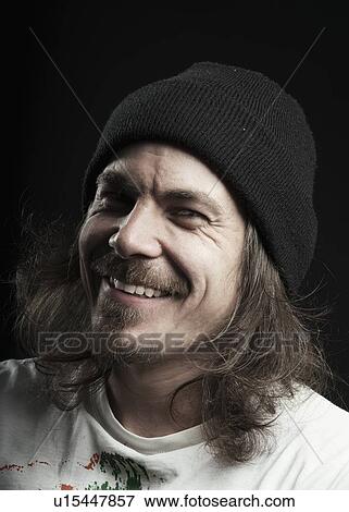 Close up of mans smiling face View Large Photo Image Stock Photo - Close up of mans smiling face. Fotosearch