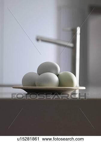 Close up of plate of eggs View Large Photo Image Stock Image - Close up of plate of eggs. Fotosearch