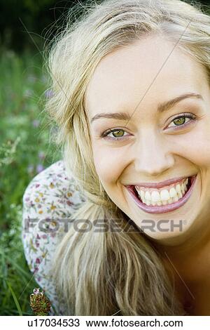 Close up of smiling womans face View Large Photo Image Stock Image - Close up of smiling womans face. Fotosearch