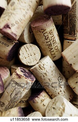 Stock Photo - Close up of used wine corks. Fotosearch