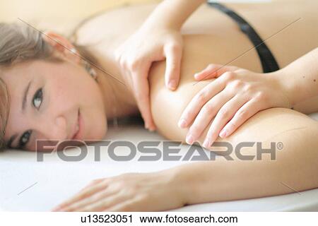 Close up of woman having massage View Large Photo Image Stock Image - Close up of woman having massage. Fotosearch