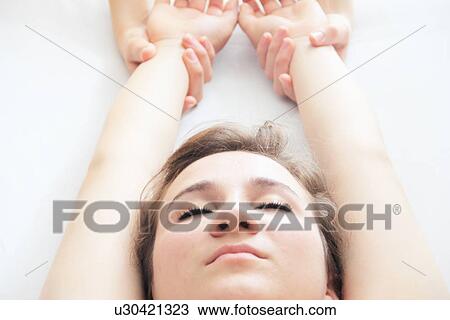 Close up of woman having wrist massage View Large Photo Image Stock Image - Close up of woman having wrist massage. Fotosearch