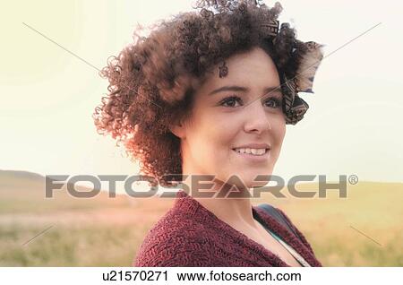 Close up of womans smiling face View Large Photo Image Stock Image - Close up of womans smiling face. Fotosearch