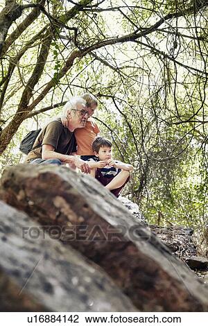 Father and his sons playing in the forest View Large Photo Image Stock Image - Father and his sons playing in the forest. Fotosearch