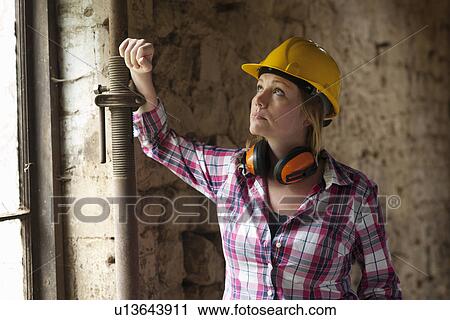 Female construction worker View Large Photo Image Stock Image - Female construction worker. Fotosearch
