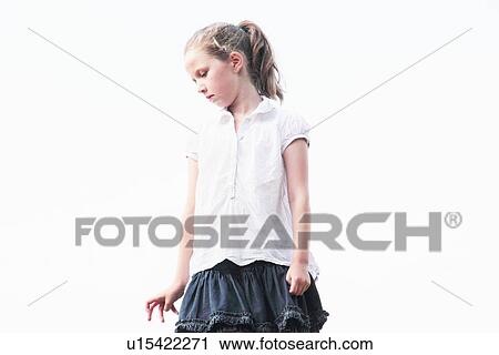 Girl frowning outdoors View Large Photo Image Stock Image - Girl frowning outdoors. Fotosearch