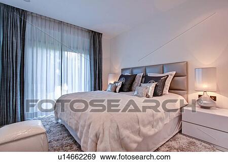 Sheer curtains in bedroom View Large Photo Image Stock Photo - Sheer curtains in bedroom. Fotosearch