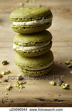 Stack of macaroons on table View Large Photo Image Picture - Stack of macaroons on table. Fotosearch