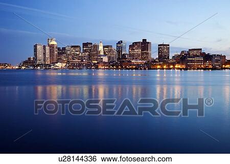 Boston at sunset View Large Photo Image Stock Photograph - Boston at sunset. Fotosearch