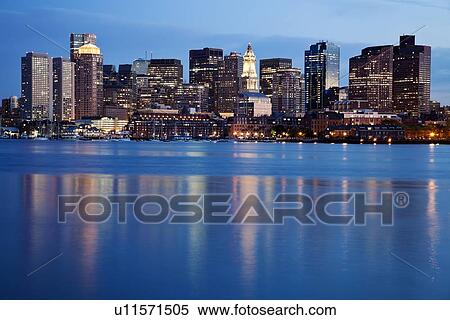 Stock Photography - Boston at sunset. Fotosearch