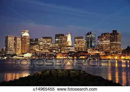 Stock Photography - Boston at sunset. Fotosearch