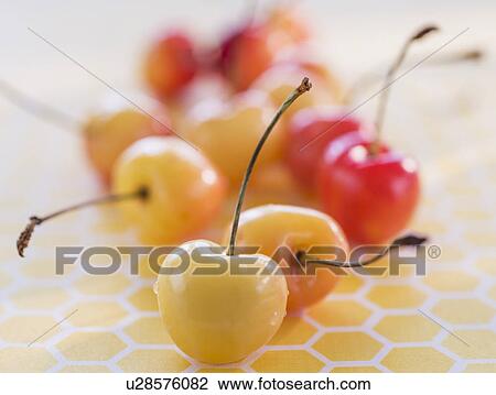 Stock Image - Close-up of cherries. Fotosearch