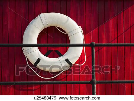 Close up of life belt on tugboat View Large Photo Image Stock Photo - Close up of life belt on tugboat. Fotosearch