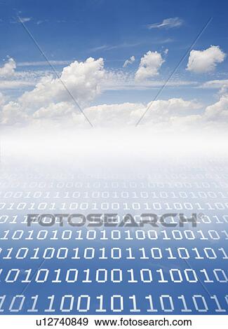 Cloudscape with binary code View Large Photo Image Stock Photo - Cloudscape with binary code. Fotosearch