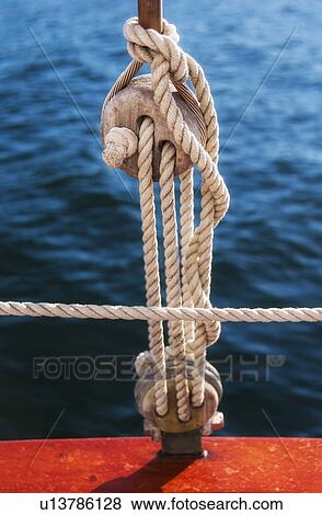 Coiled ropes on yacht deck View Large Photo Image Stock Photo - Coiled ropes on yacht deck. Fotosearch