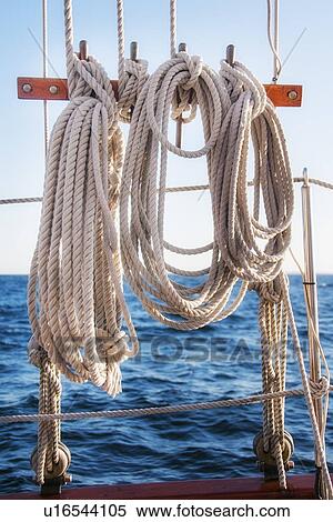 Coiled ropes on yacht deck View Large Photo Image Stock Photography - Coiled ropes on yacht deck. Fotosearch
