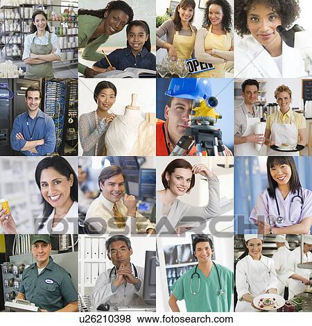 Stock Photo - Composite image of various workers. Fotosearch