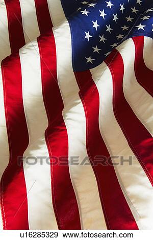 Stock Photo - Detail of US flag, studio shot. Fotosearch