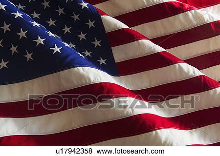 Stock Photo - Detail of US flag, studio shot. Fotosearch