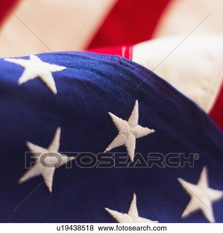 Stock Photo - Detail of US flag, studio shot. Fotosearch