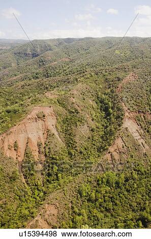Stock Photo - Elevated view of canyon. Fotosearch