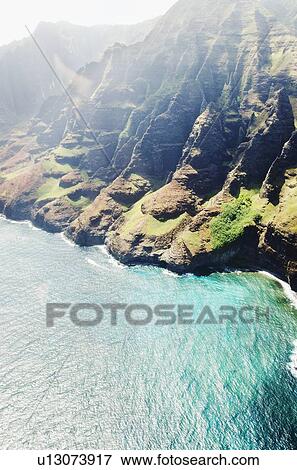 Stock Photo - Elevated view of coast. Fotosearch