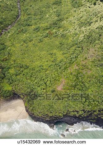 Stock Photo - Elevated view of coast. Fotosearch