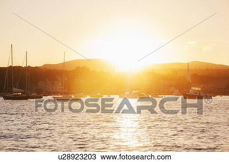 Epic sunset over Camden Harbour View Large Photo Image Stock Image - Epic sunset over Camden Harbour. Fotosearch