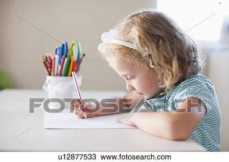 Girl drawing with colours View Large Photo Image Stock Image - Girl drawing with colours. Fotosearch