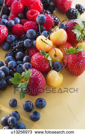 Stock Image - Heap of fresh fruits. Fotosearch