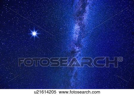 Stock Photography - Milky Way and bright star. Fotosearch