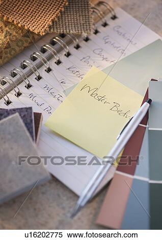 Stock Photography - Notebook and color samples. Fotosearch