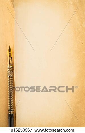 Old brown paper with fountain pen, studio shot View Large Photo Image Stock Photo - Old brown paper with fountain pen, studio shot. Fotosearch