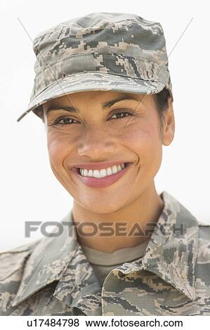 Portrait of female army soldier View Large Photo Image Stock Photo - Portrait of female army soldier. Fotosearch