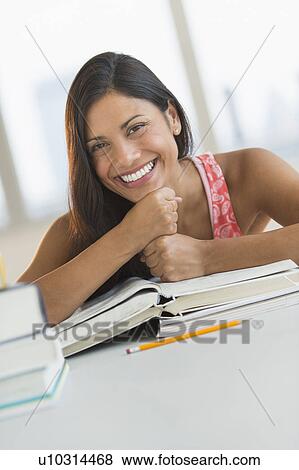 Stock Photo - Portrait of female student. Fotosearch