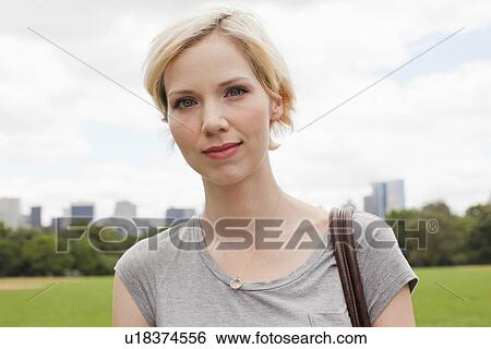 Portrait of woman in Central Park View Large Photo Image Stock Photograph - Portrait of woman in Central Park. Fotosearch