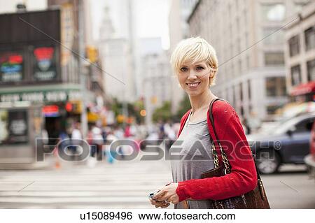 Portrait of woman on street View Large Photo Image Stock Photograph - Portrait of woman on street. Fotosearch