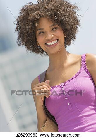 Portrait of woman smiling View Large Photo Image Stock Image - Portrait of woman smiling. Fotosearch