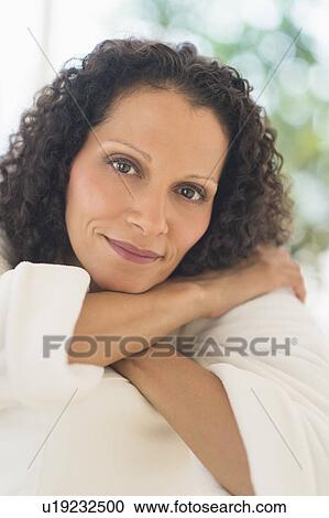 Portrait of woman wearing bath robe View Large Photo Image Stock Image - Portrait of woman wearing bath robe. Fotosearch