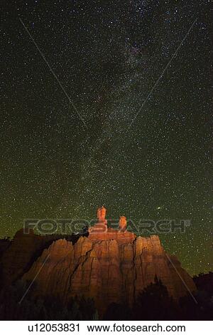 Stock Image - Red Canyon at night. Fotosearch
