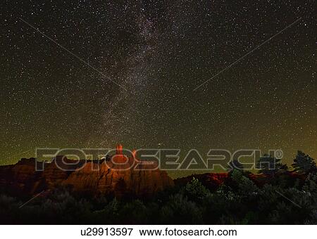 Stock Photo - Red Canyon at night. Fotosearch