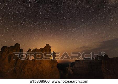 Rock formations at night View Large Photo Image Stock Photograph - Rock formations at night. Fotosearch