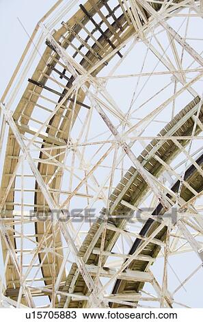 Roller coaster in amusement park View Large Photo Image Stock Image - Roller coaster in amusement park. Fotosearch