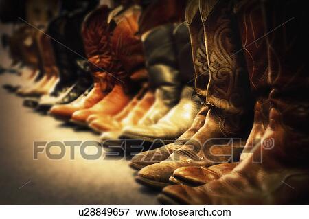 Row of cowboy boots View Large Photo Image Stock Photo - Row of cowboy boots. Fotosearch