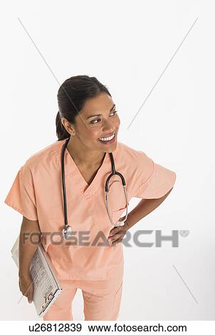 Studio shot female doctor View Large Photo Image Stock Photo - Studio shot female doctor. Fotosearch